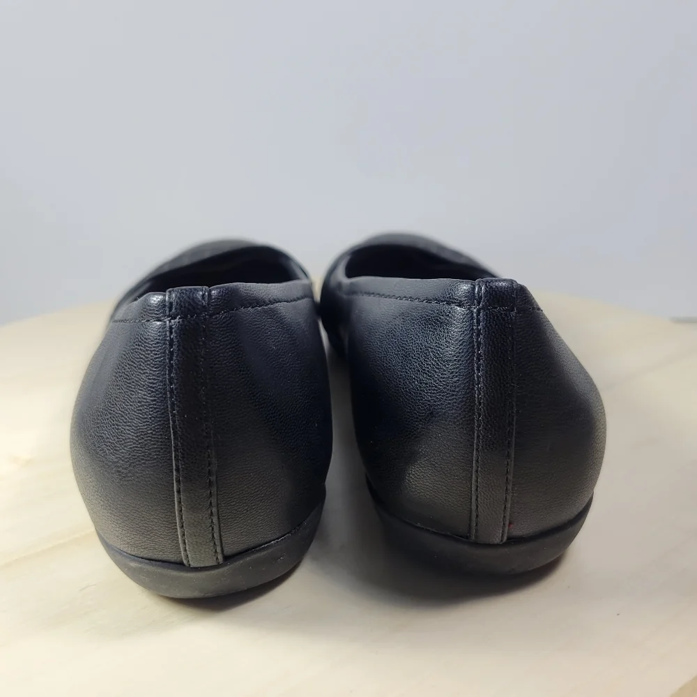 Trotters Samantha Flat Black Square Toe Ballet Flats Croc Women's Size 7.5‎ M - Picture 4 of 11